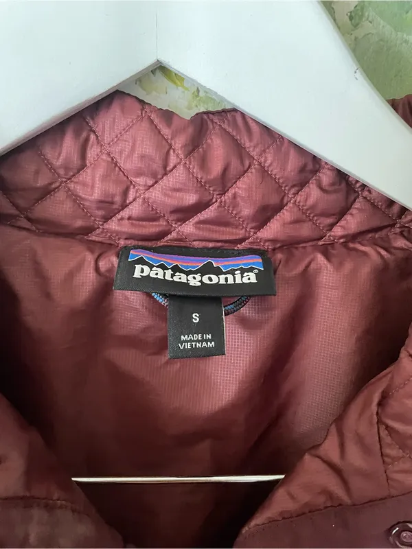Patagonia Mixed Media Snap-T Pullover Quilted Jacket Drumfire Red Women’s Small - Image 3