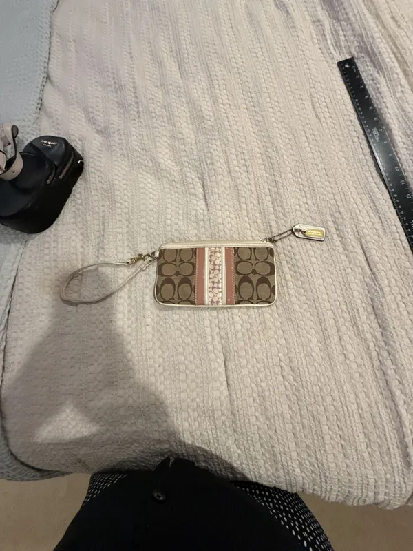 Coach Signature Canvas and Patent Leather Stripe Wristlet - Image 2