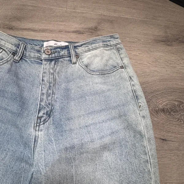 Kancan‎ High Rise Wide Leg Jeans Light Wash Frayed Hem KC7847M Womens 11/29 - Image 6