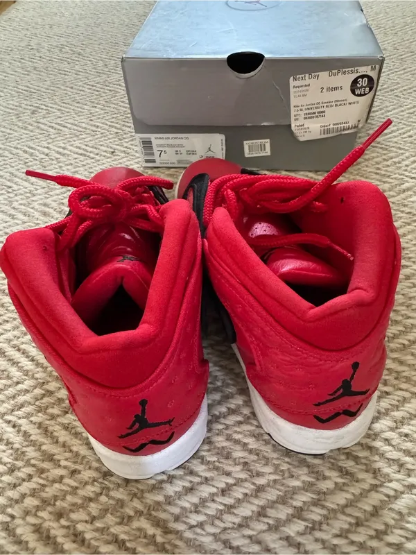 WMNS Nike Air Jordan OG 'UNIVERSITY RED' Black & White Sneakers | 7.5 - Image 5