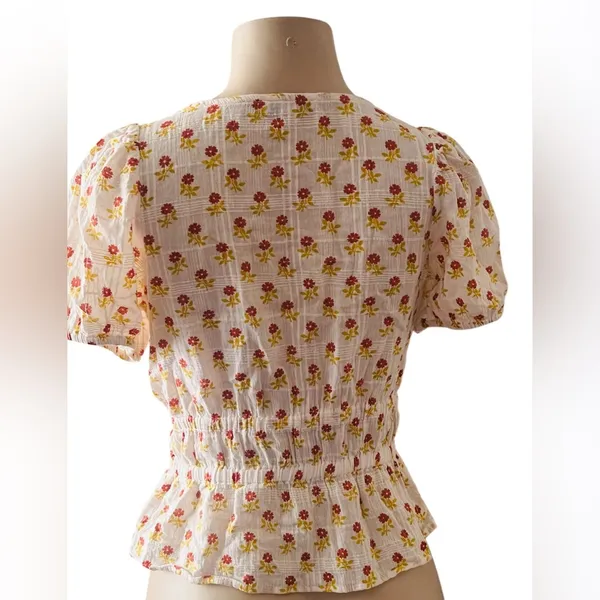 Madewell Sophia short - sleeve Top in wild calendula block print - Image 15