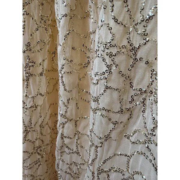 Verb by Pallavi Singhee Ninon Ivory Gold Sequin Tulle Midi Dress Small Fairy NWT - Image 7