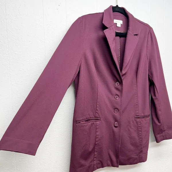 Coldwater Creek Burgundy Blazer Jacket Womens 16 Corpcore Business Office Career - Image 5