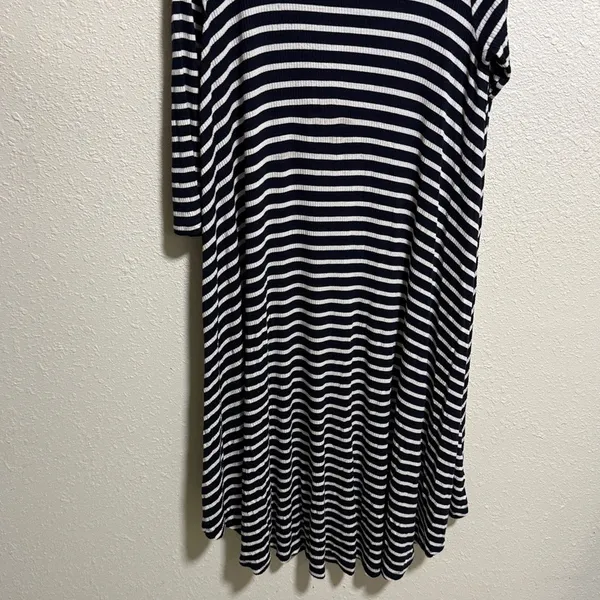 Roolee black White Striped Ribbed Knit Maxi Dress 3/4‎ Sleeve Small - Image 7