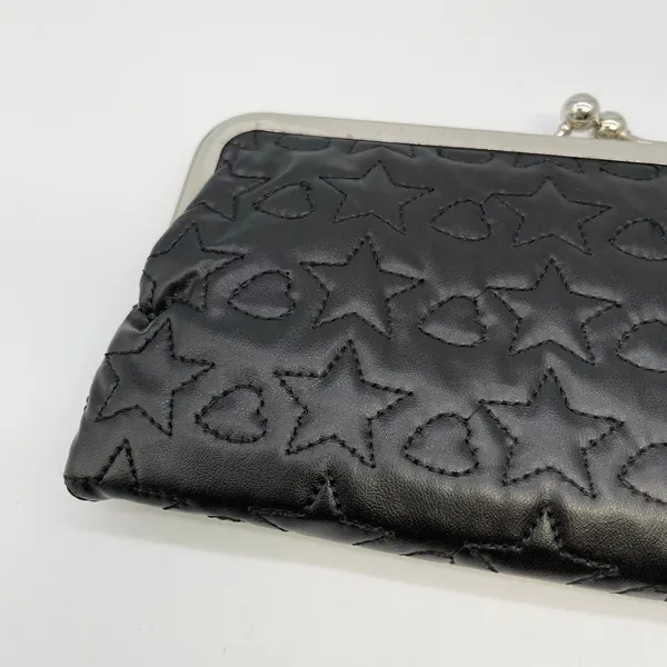 Y2K Torrid Kisslock Wallet Black Quilted Star Heart McBling Punk Mall Goth 2000s - Image 3