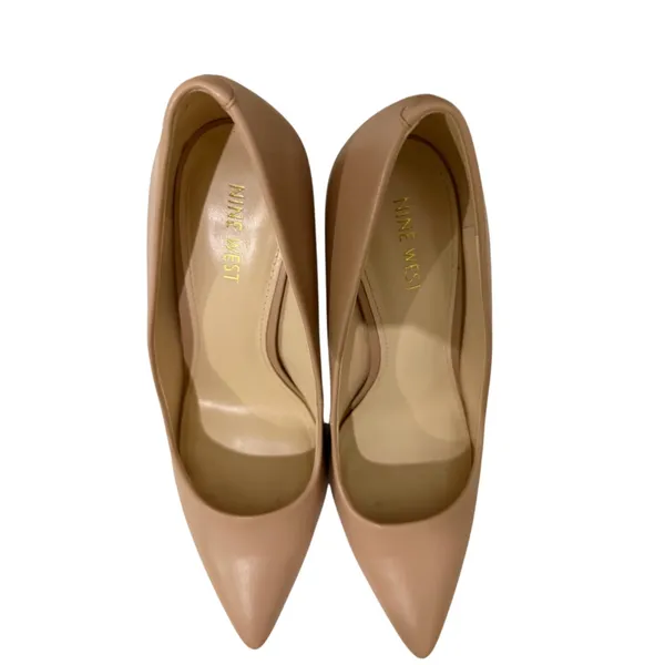 Nine West Nude Pointed Toe Pumps Classic Beige Heels Size 9.5 EUC - Image 11