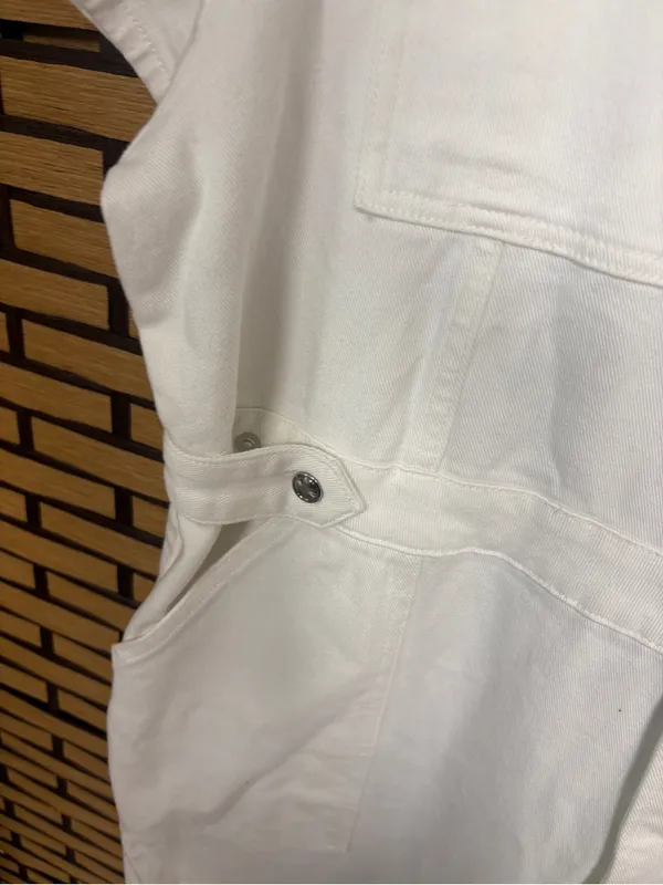 Good American white denim jumpsuit size 6 - Image 6