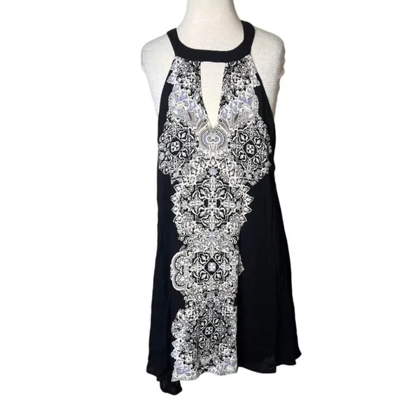 O'Neill Womens Dress‎ Size S Deanna Cut Out Crinkle Lace Medallion Print - Image 3
