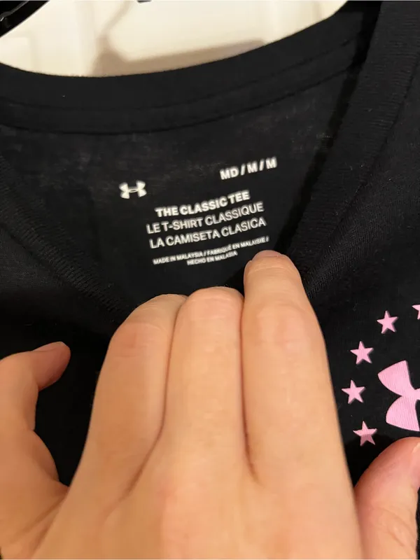 Under Armour Women's Black Short-Sleeve Freedom Tee with Pink Graphic - Image 5