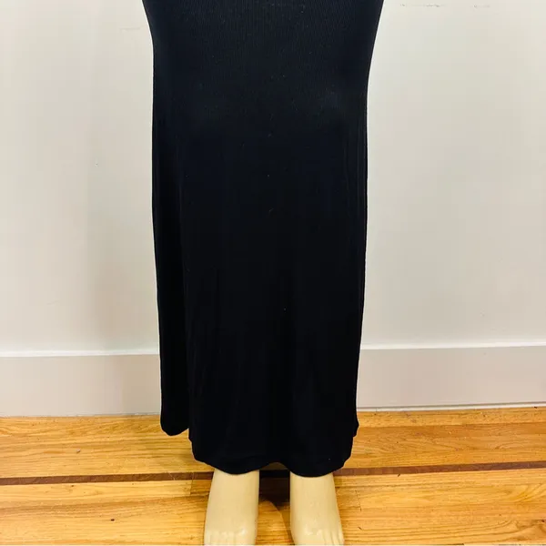 New Skims Soft Lounge Long Slip Dress Sz L Onyx Ribbed Maxi Bodycon - Image 5