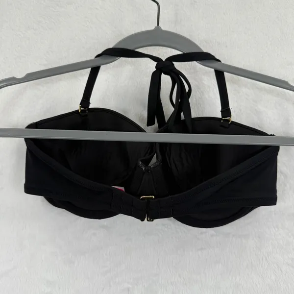 Victoria's Secret‎ Black Embellished Halter Bikini Top - Size 34D READ - Image 4