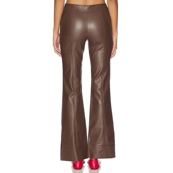 Free People Glow Up Faux Leather Pant in Potting Soil size 8 NWT - Image 4