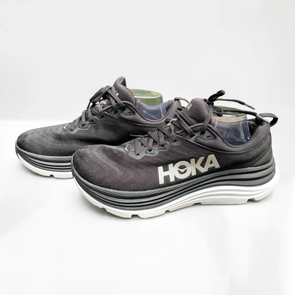 Hoka Gaviota 5 Wide Womens 11D Black White Stability Running Shoes 1134270 BWHT - Image 2