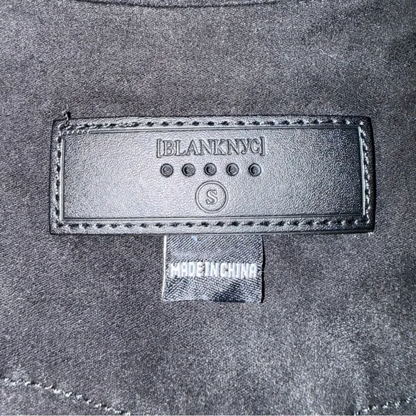 Blank NYC Domino Vegan Suede Draped Moto Style Jacket - Image 13