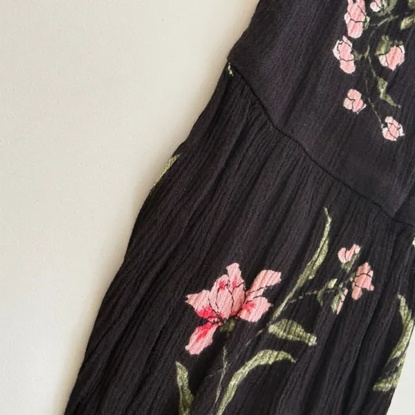 Hollister Floral Top Sz‎ Med Off the Shoulder Bell Sleeves Boho Peasant Style - Image 9