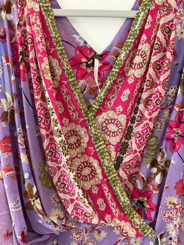 Free people Havana Whimsical Floral Print Sleeveless Surplice Tank Top size XS - Image 8
