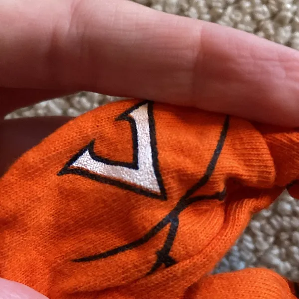 University of Virginia Large Scrunchie Orange Wahoo UVA Hair Tie EUC Clean - Image 2