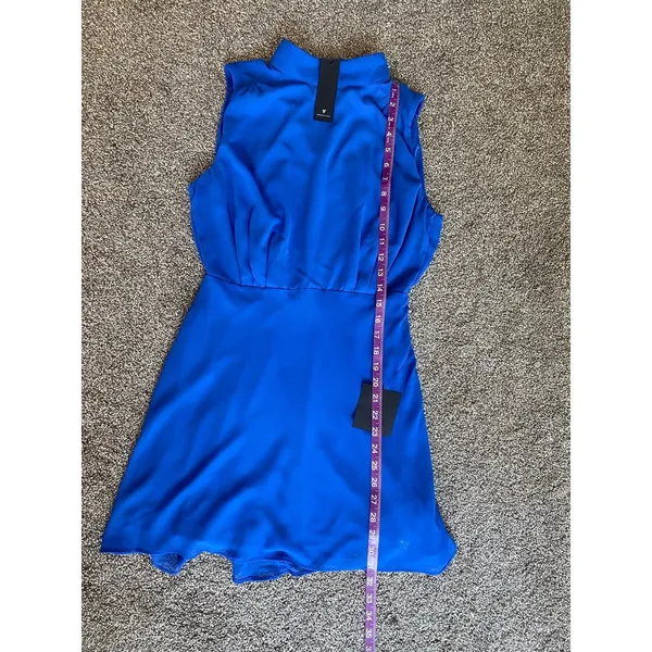 Lulu's NWT Blue Sleeveless Highneck Chiffon Dress - Small - Image 5