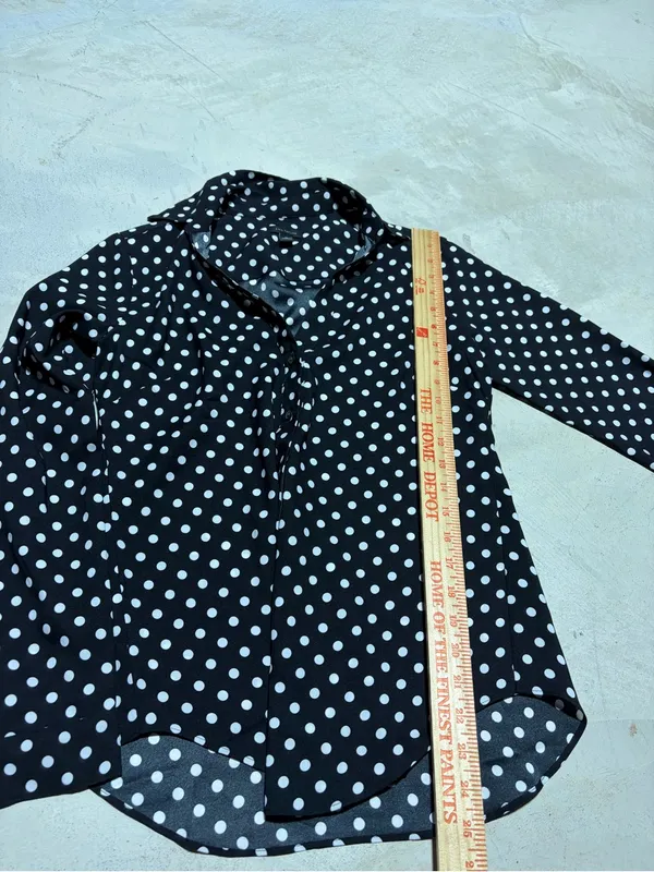 Ann taylor Polka Dot Button-Up Shirt Black/White XS - Image 5