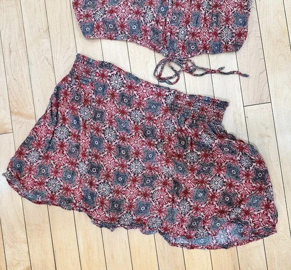 FREE PEOPLE Two Piece Crop Top Mini Skirt Set Size Small - Image 8
