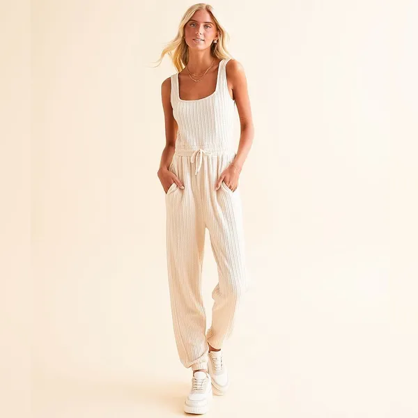 BKE Textured Knit Jumpsuit - Image 2