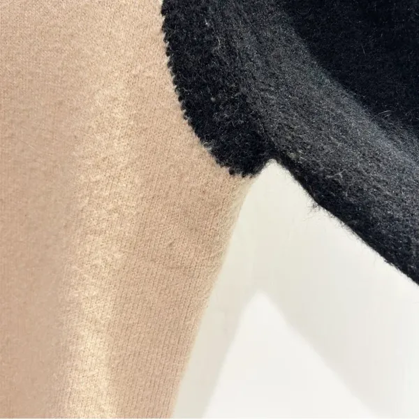 On Trend Cream and Black Turtleneck Sweater - Image 9
