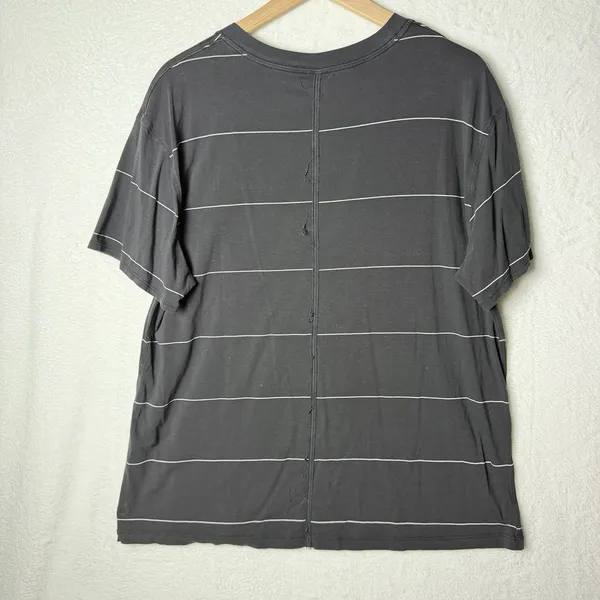 Lululemon All Yours Tee Black White Stripe Relaxed Fit Women’s size 10/12 - Image 3