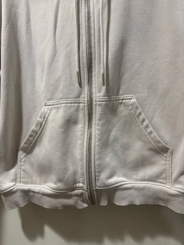 H&M Divided Women’s XS Cream Full Zip Hoodie Neutral Minimalist Sweatshirt - Image 4