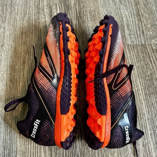 Reebok CrossFit H20 drain, Dura grip athletic shoes orange purple black size 6 - Image 11