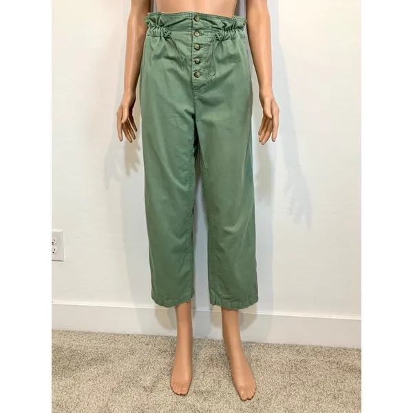 Urban Outfitters Terra medium paperbag waist cropped pant P2 3409 - Image 10
