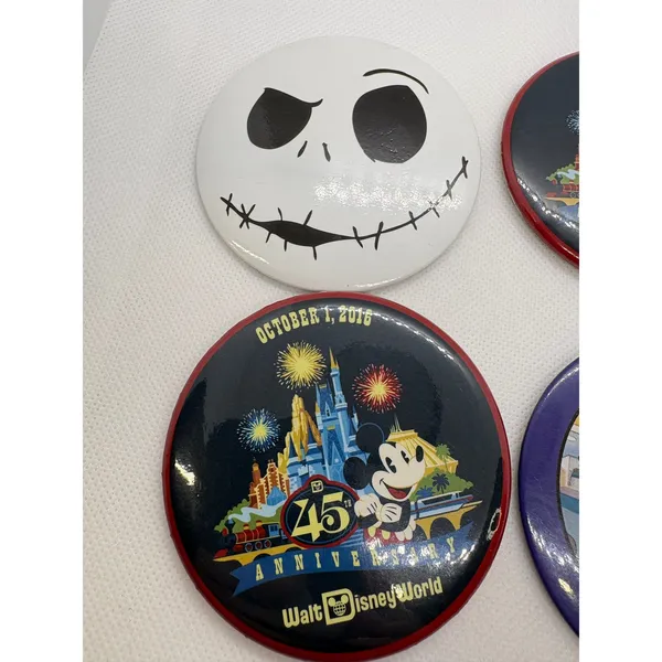 Disney Pin Button Lot WDW 45th Anniversary Goofy Kitchen‎ 2003 Jack Skellington - Image 3