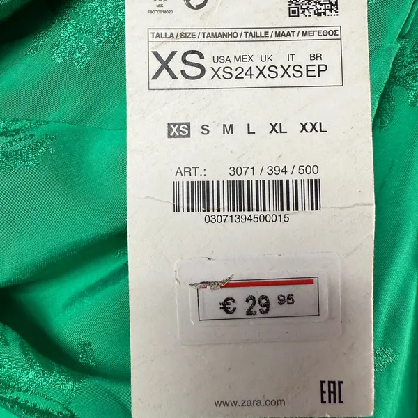 NWT Zara Vibrant‎ Green Knot Front Midi Skirt Size XS - Image 4