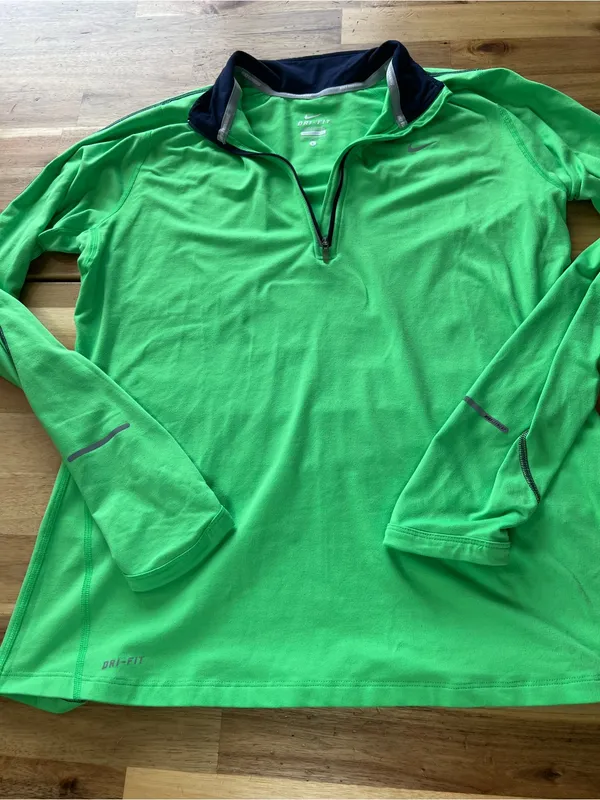 Nike Running Dri-FIT Neon Green Quarter Zip Pullover Women’s Large - Image 4