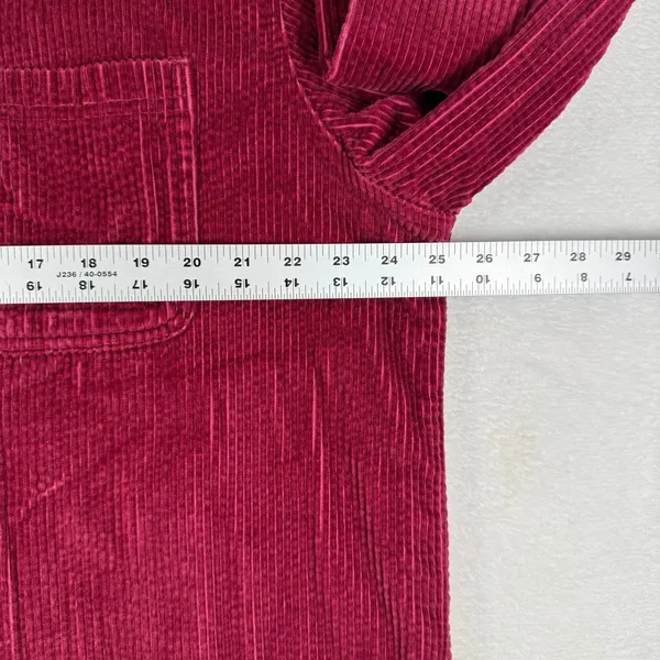 LL Bean Womens XL Maroon Flannel Lined Corduroy Button Front Shirt 273275 - Image 3