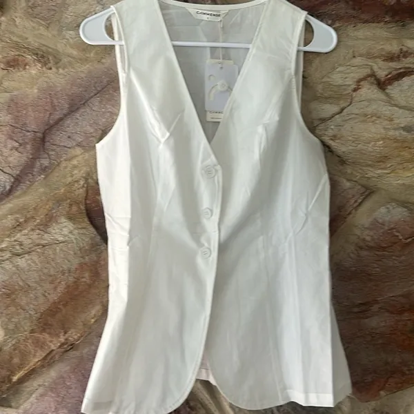 Commense Drawstring Split Casual Shorts Set size L White Size L - Image 2