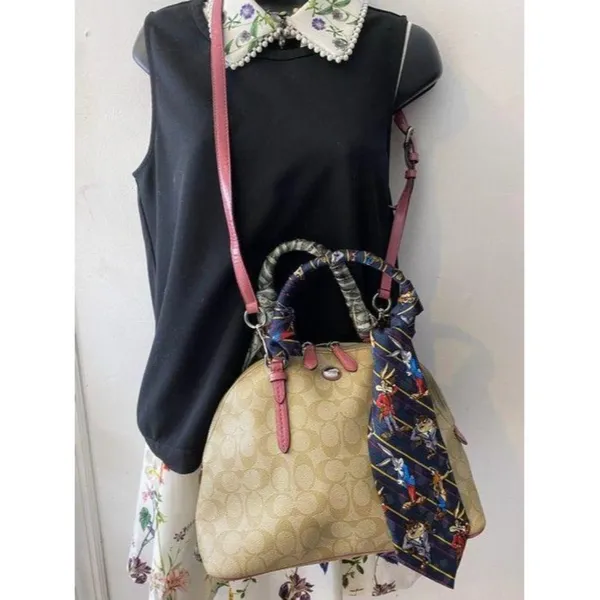 coach customized tan and multicolor cross body bag - Image 3