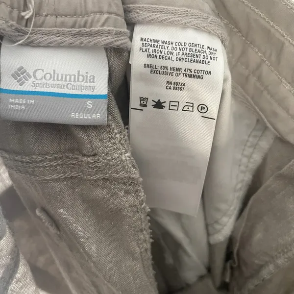 Columbia Sportswear Hemp Cotton‎ Pants Khaki Tan Drawstring Utility Womens Small - Image 6
