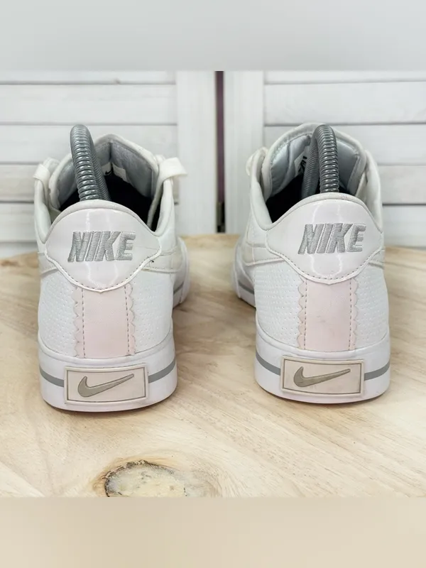 Nike Sweet Classic Perforated Leather Low Top Sneakers White Pink 7.5 354496-110 - Image 6