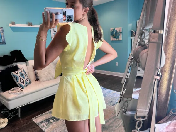 Lucy in the Sky yellow romper - Image 4