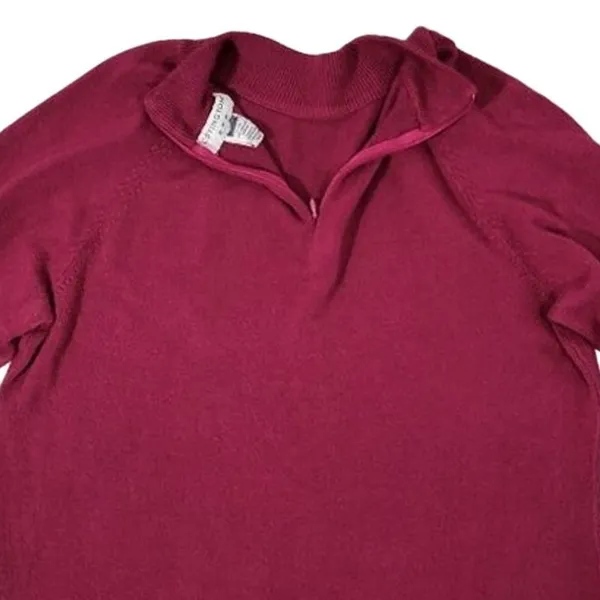 Covington Women's Burgundy Mock Neck 1/4 Zip Long Sleeve Sweater‎ XL Acrylic - Image 4