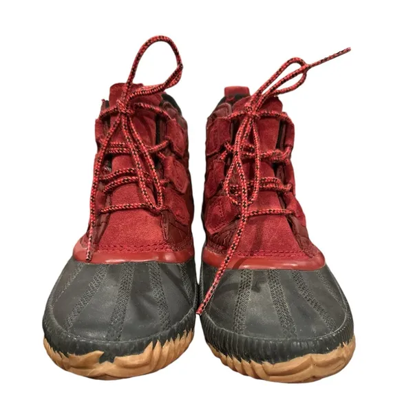 Sorel Gorpcore Red Navy Winter Quilted Rain Ankle Boots Shoes 7 - Image 6