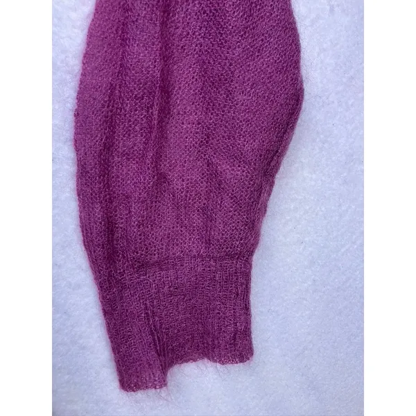 J. Jill Sweater Women XL Magenta‎ Excellent Mohair Wool Blend Sheer Knit Top - Image 5