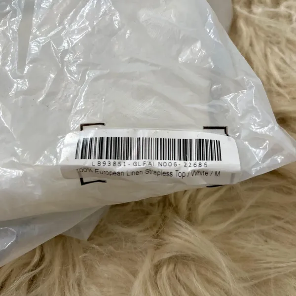 NWT Quince 100% European linen Strapless top White M - Image 6