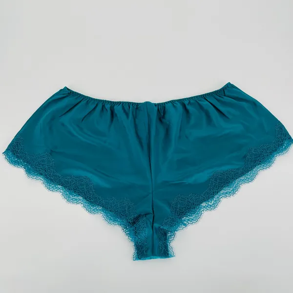 Victoria's Secret Women's Green Satin Sleep Shorts/Boxers with Lace - Size S NWT - Image 3