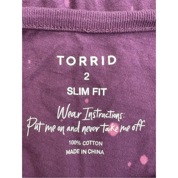 Torrid Slasher Purple Pink Tie Dye Distressed Slim Fit Tank Top 2X 18/20 NWOT - Image 5