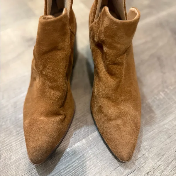 Women's Tan Suede Ankle Boots‎ Size 8 - Image 2