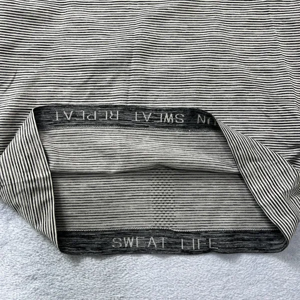 Lululemon Swiftly Tech Long Sleeve Top Race Length‎ 6 Gray White Stripe Shirt - Image 7