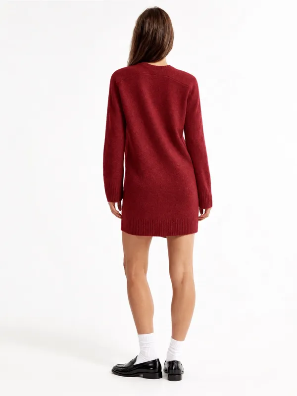 Abercrombie & Fitch Madeline Red Wool Blend Sweater Mini Dress NWT M TALL - Image 13