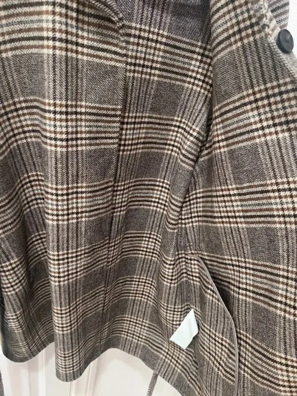 Maje Double-faced Plaid Checked Coat - Image 4
