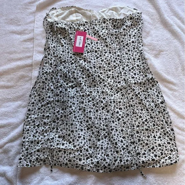Beginning Boutique Penny Lane Black Floral Mini Dress - Image 4